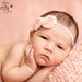 Peach Chiffon Bow Headband, baby headbands, newborn headbands, photography prop