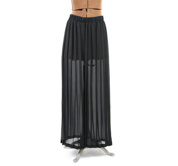 black chiffon palazzo trousers