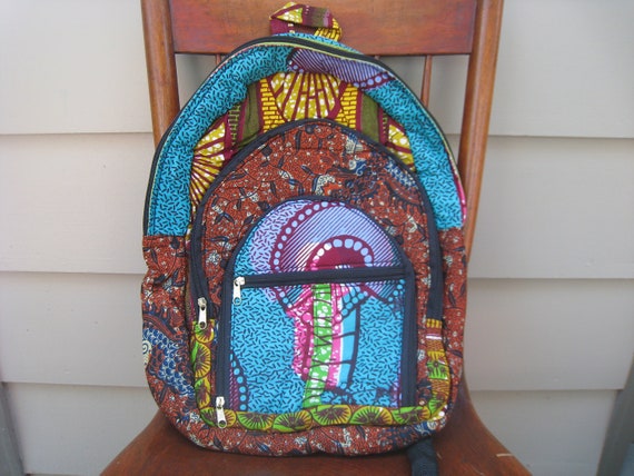 african print backpack