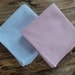 Set of Hot Pink Pima Cotton Chambray and Light Blue Sunwashed Chambray Pocket Squares