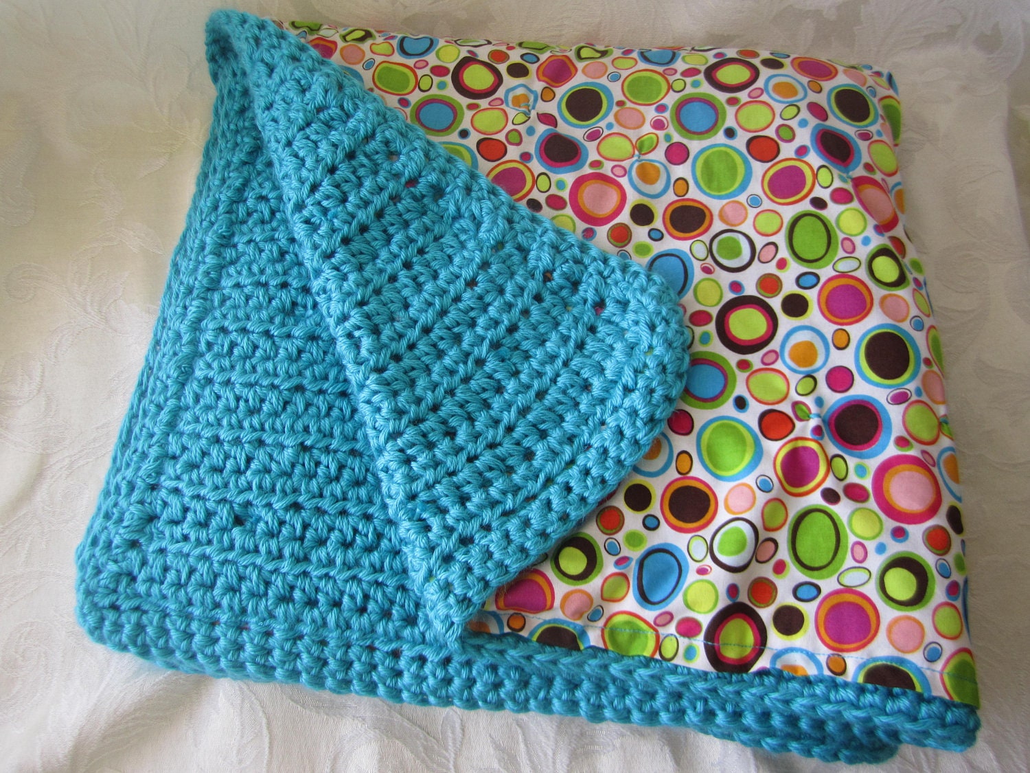 Ready to Ship Double Sided Crocheted baby blanket