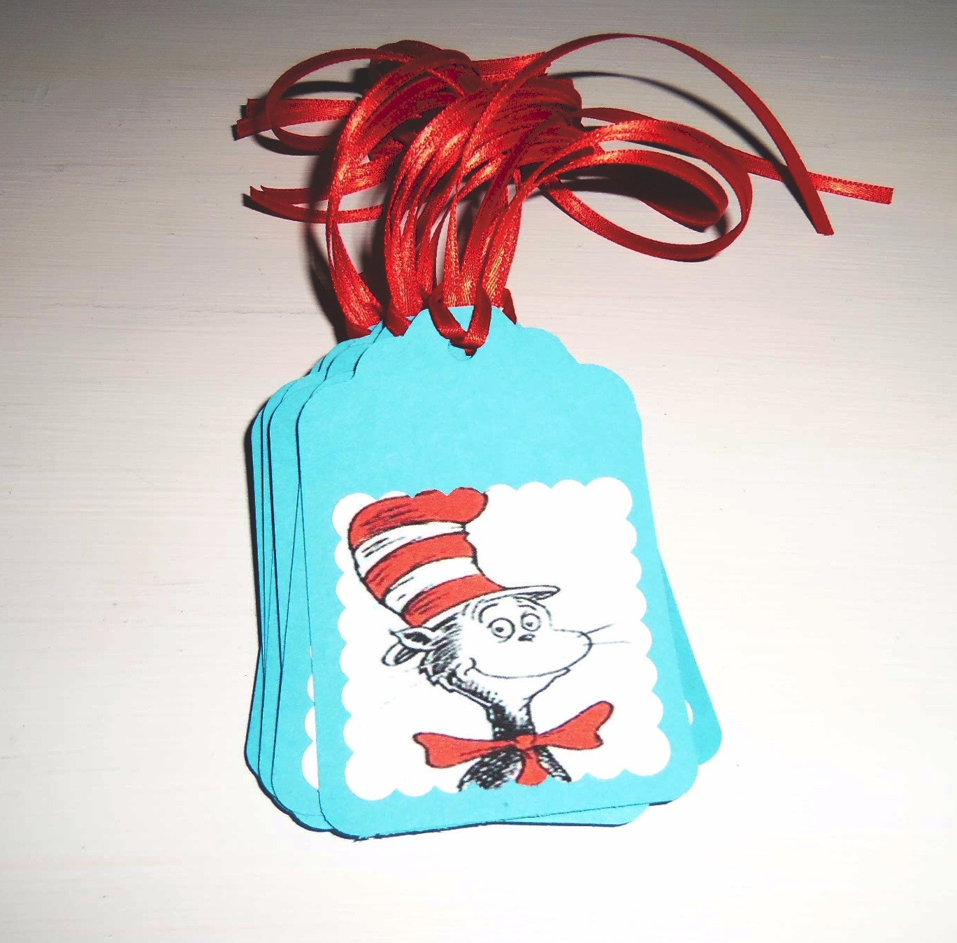 Set of 12 Dr. Seuss Cat in the Hat Gift Tags