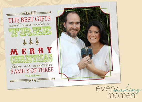 Pregnancy Announcement Christmas Card -- Christmas Photo Card ...