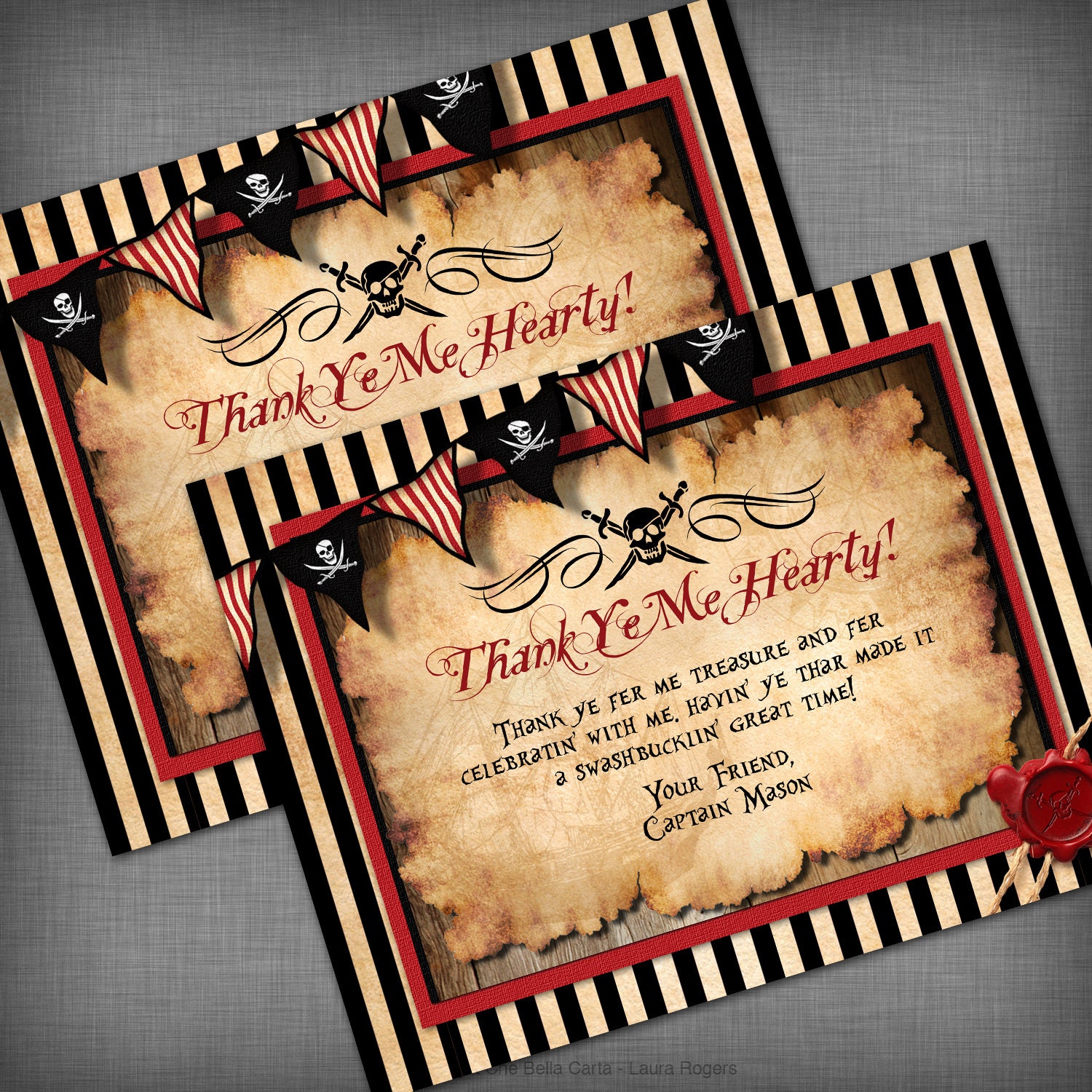 Pirate Theme Thank You Card