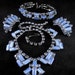 RESERVED: Vintage Blue Moon Rhinestone Parure Bracelet Necklace Earrings