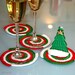Crochet Coasters. Set of 4 pcs. Red. Green. White. Spiral. New Year. Placemat doilies.