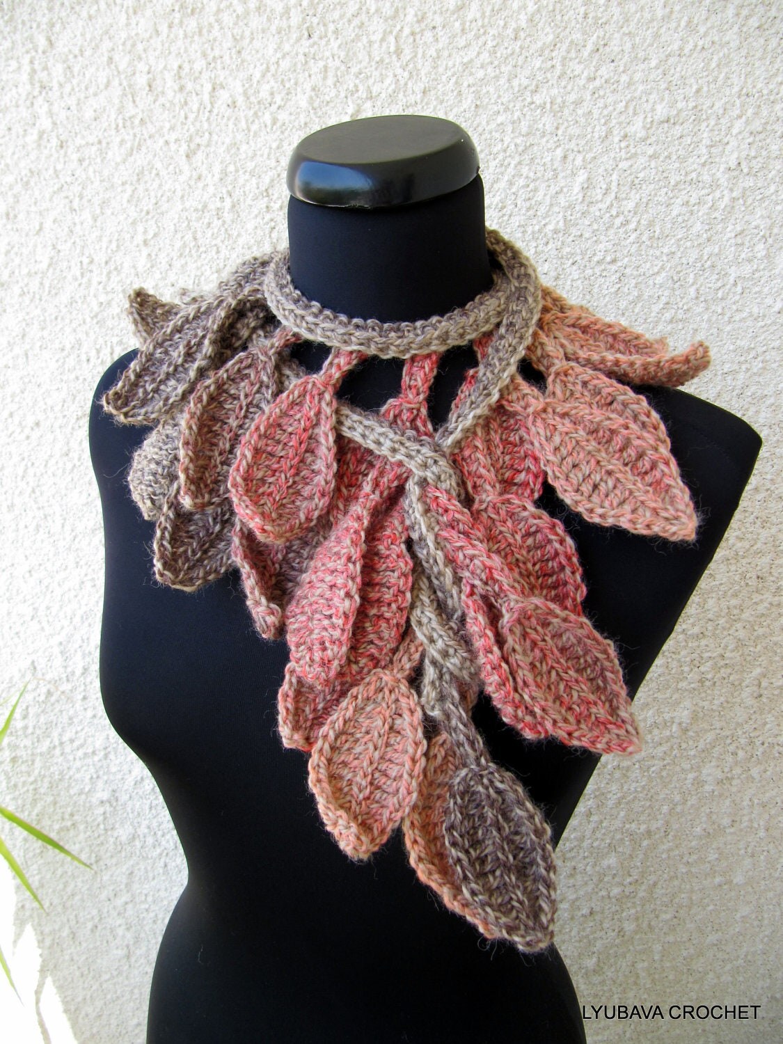 make gift items Autumn Crochet Scarf Scarf Lariat Fall Leaves Crochet PATTERN