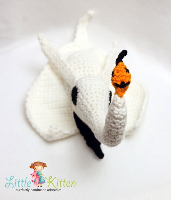 Zero The Ghost Dog Crochet Toy Made To Order by ShopLittleKitten