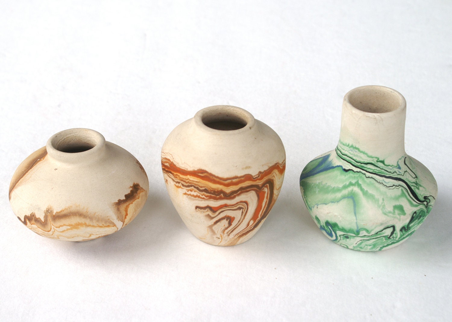 Nemadji Pottery Vintage Mini Ceramic Vases Made in USA