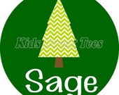 Chevron Christmas tree - personalized digital image Il_170x135