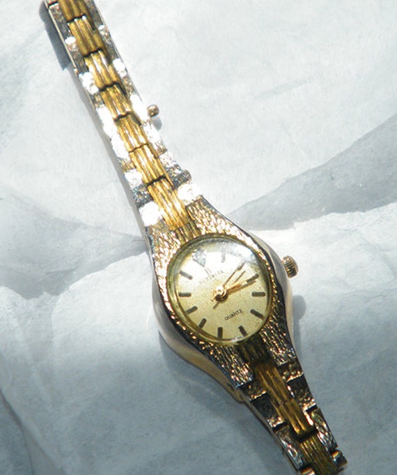 Vintage Ladies Berenger Diamond Gold Tone by collectibletimepiece