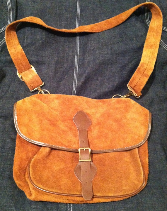 Vintage 1960's 60s LL Bean Shoulder Bag Suede Leather