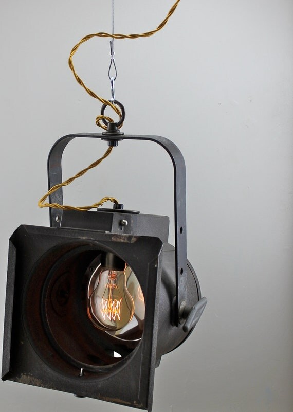 Vintage Theater Pendant Light Fixture Industrial Antique