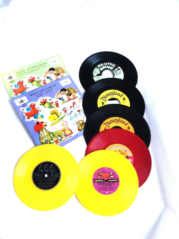 8 Antique Children 45 Vinyl Records