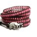 5 x wrap leather bracelet Lucky elephant button charm Pink Chalcedonay lucky jewelry gift present for women