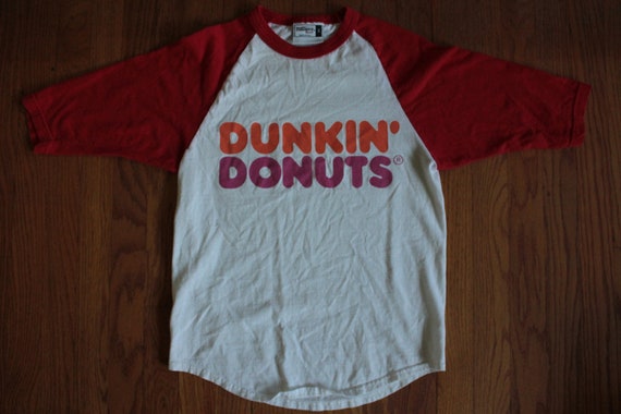 vintage Dunkin Donuts t shirt baseball style 3/4 by RecordKitty