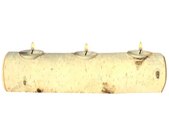 Birch Log Candle, Birch Candle, Birch Centerpiece, Birch Wood Candle