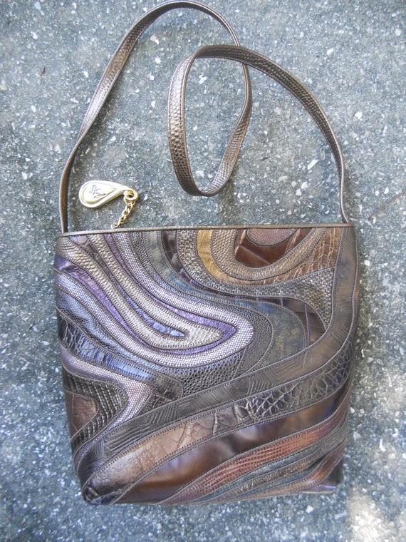 SHARIF Abstract Leather Handbag Purse by ShastaVintage on Etsy