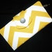 Yellow/Gray/White Chevron Womens Wallet Organizer, 2 Zippered, handmade