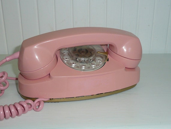 1960s PINK Princess Rotary Dial Telephone Phone Collectible