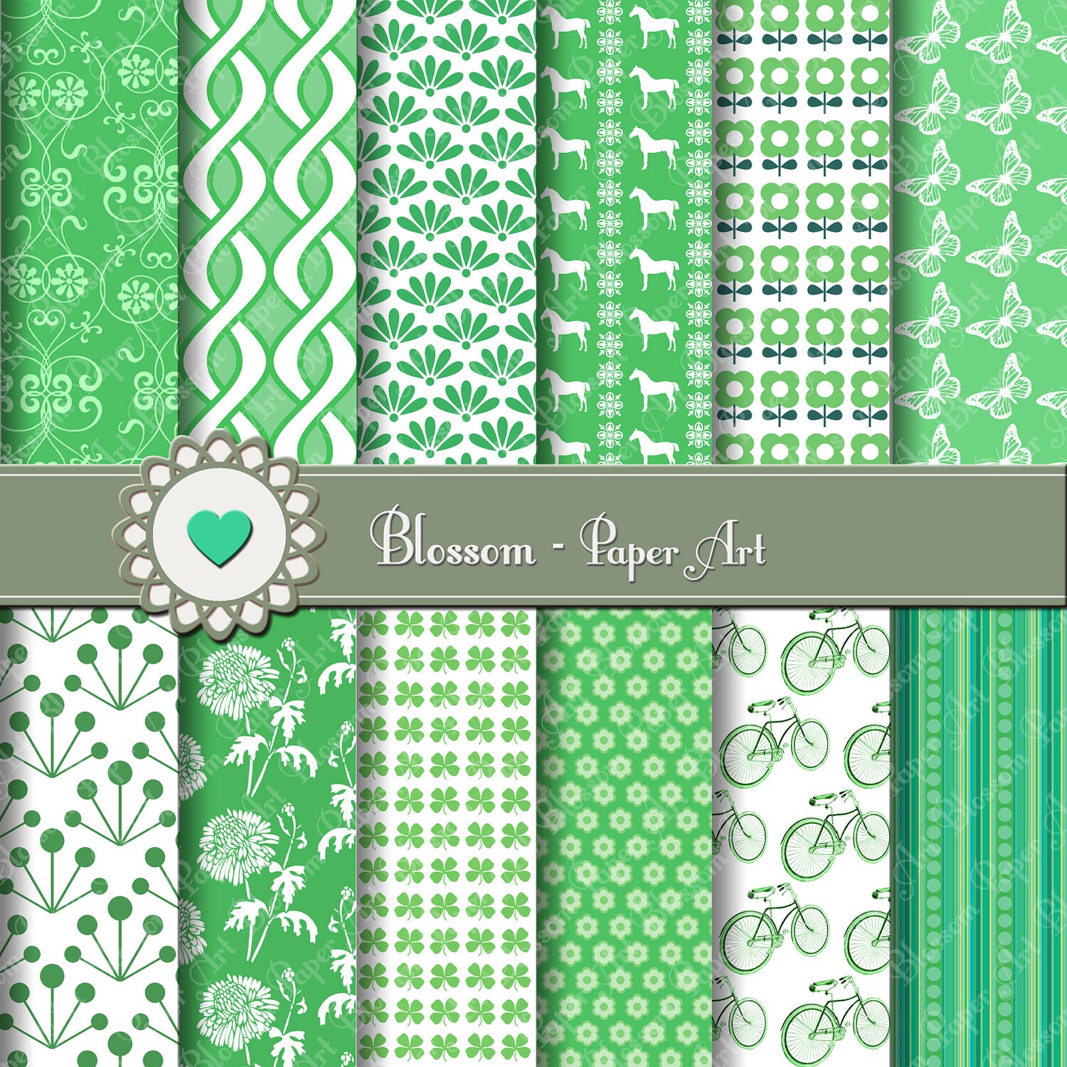 Papeles Decorativos en Verde Papeles para imprimir Diseños