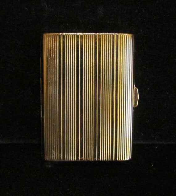 Vintage Cigarette Case Evans Cigarette Box Gold Tone Art Deco