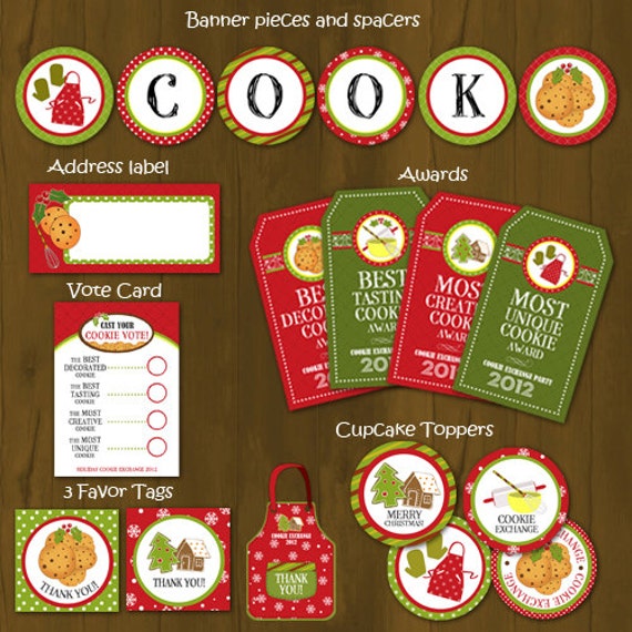 Items similar to Cookie Exchange Printable Package - Christmas Holiday ...