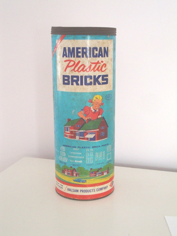 HALSAM AMERICAN BRICKS Plastic Building Toy Red White