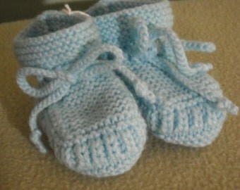 Stay-on Blue Baby Booties - Size 3 to 6 Month