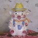 Just Reduced Charming Farmer Pig Cookie Jar in Overalls and Straw Hat Holding a Bunny Treasure Craft