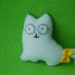 Lovely white cat handmade felt plush doll
