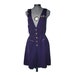Adorable pinup / burlesque navy romper in blue twill, novelty buttons, gold stars - M L belted costume sailor