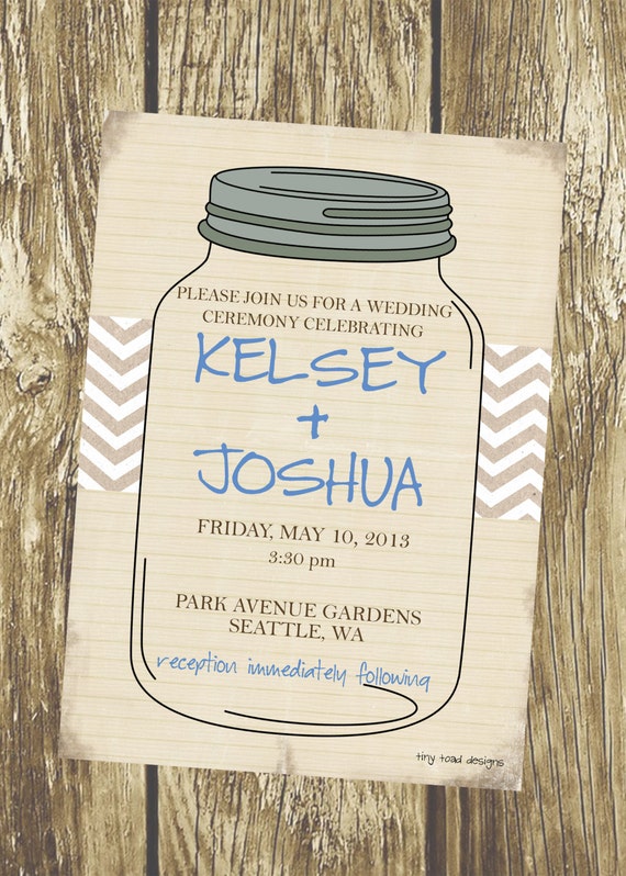 Mason Jar Wedding Invitations Printable 7