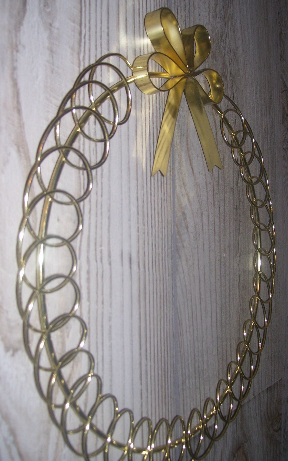 Card Holder Wreath with Bow Wire Christmas Card Note Picture