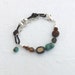 Turquoise and Brown Leather Bracelet with Silver Accents/Southwest/Gift