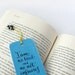 Jane Eyre quotation sky blue bookmark, with handwritten calligraphy - I am no bird
