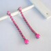 Vintage 1950s One Of A Kind Shades Of Pink Rhinestone Earrings