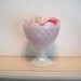 Vintage Milk Glass Vase, Napco Pedestal flower vase, Crosshatch pattern, wedding display, white decor, 5 x 6 inch tall