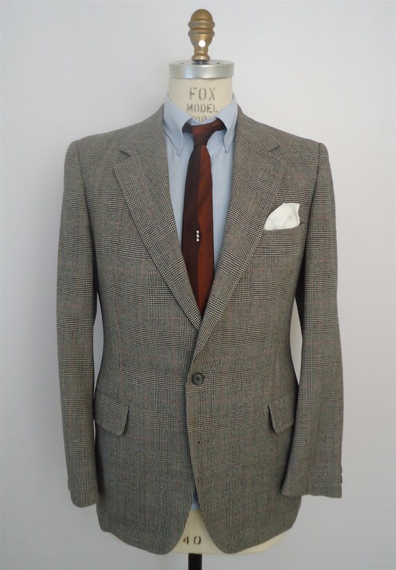 SALE Gray Glen Plaid 2-Piece Suit / vintage houndstooth plaid