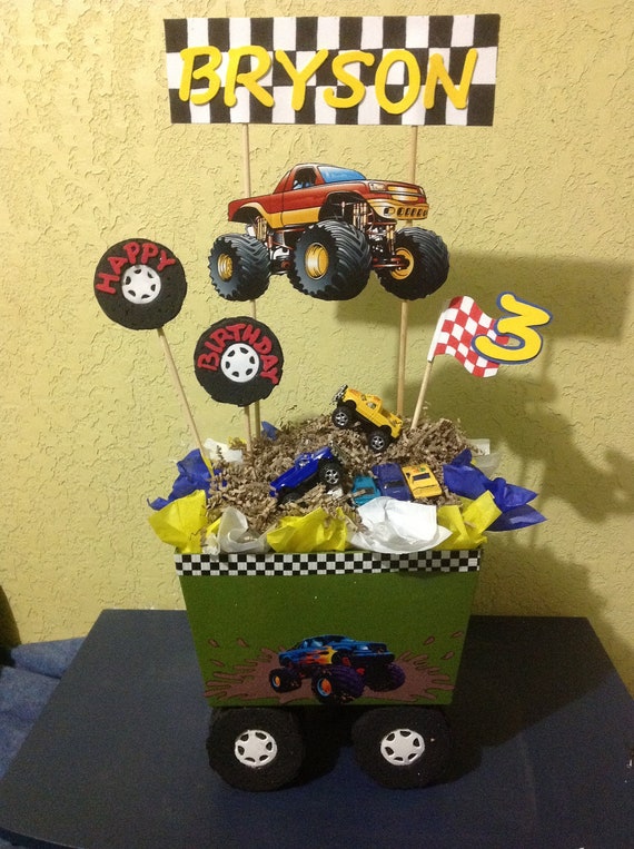 Items similar to Customized Monster Truck Centerpiece for Birthday ...