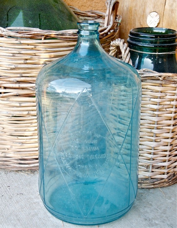 Vintage 5 gallon carboy...light blue demijohn...Artesian Well