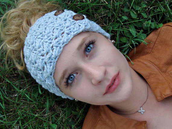 ear pom pom headband Crochet by Pattern JANE'S TANGLED Headband/Earwarmer TangledHappy