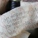 Art and Soul - Vintage Inspired Hand-Stamped Tea Dyed and Frayed Muslin Trim Around A Charming Vintage Wooden Spool