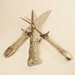 Vintage 3 Piece Carving Set 1847 Rogers Bros. / "First Love" Pattern / Silverplated Handle Cutlery