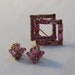 RESERVED - Vintage Bright Pink Rhinestone Brooch and Earring Set -40's Glamorous Pin Clip Earring- Retro Jewelry -