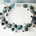 RESERVED FOR VICKI Fluorite nugget bracelet with keshi pearls, garnet and peacock pearls,sterling silver jewellery