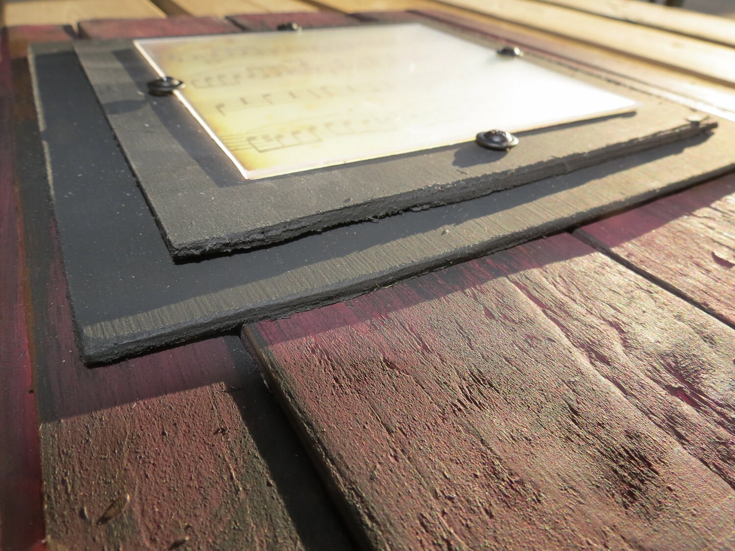 Distressed Wood Plank Photo Frame for 5X5 Shabby Cottage