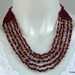 Crocheted Beaded Necklace, hand made bohemian necklace, satin ribbon & glass beads