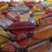 Vintage NESTING Beads of Bright Happy Wonderful Colors/ Silk Cord Wrapped Double Strand Bead Torsade Necklace
