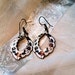 Vintage Earrings White Floral Cloisonne Boho Estate Jewelry